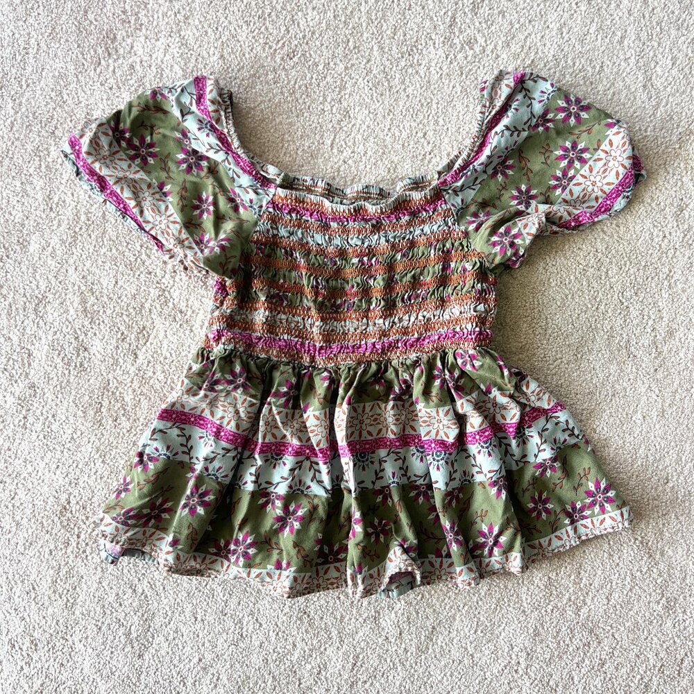 SO Juniors Smocked Short Sleeve Top XS